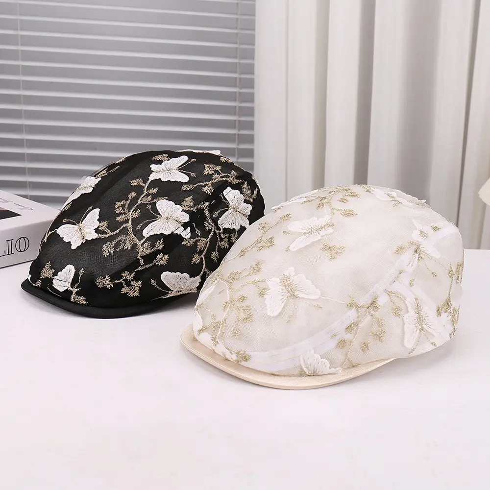 2025 New Butterfly Printed Mesh Cap Black White