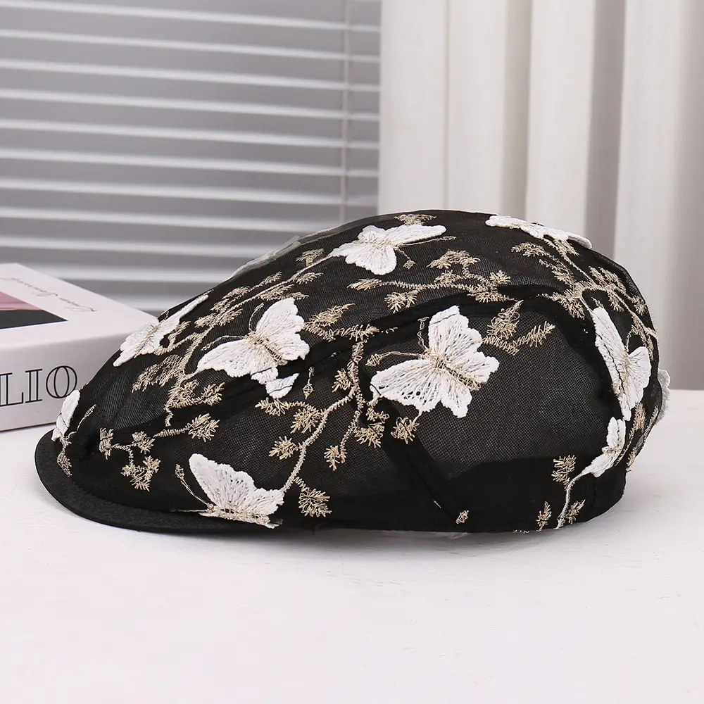 2025 New Butterfly Printed Mesh Cap Black White