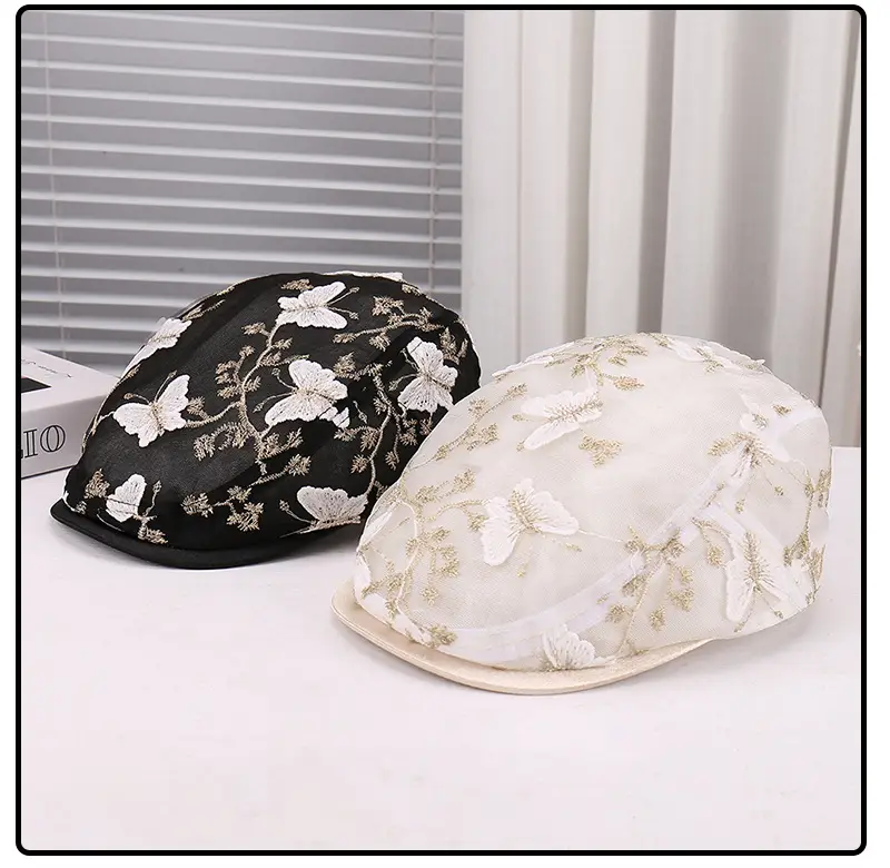 2025 New Butterfly Printed Mesh Cap Black White — feature 8