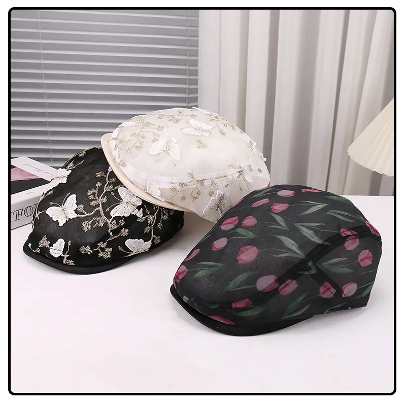 2025 New Butterfly Printed Mesh Cap Black White — feature 9