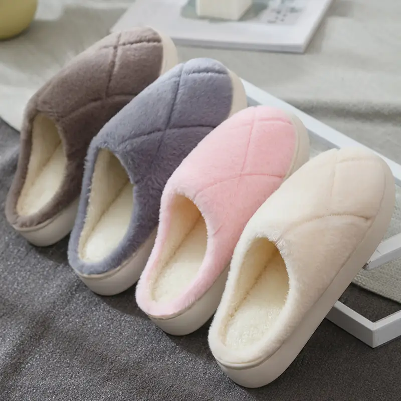 Plush Soft Cotton Slippers for Women, Autumn and Winter 2026 New Model, Non-Slip Indoor Home Maternity Warm Couple Cotton Slippers for Men, Winter