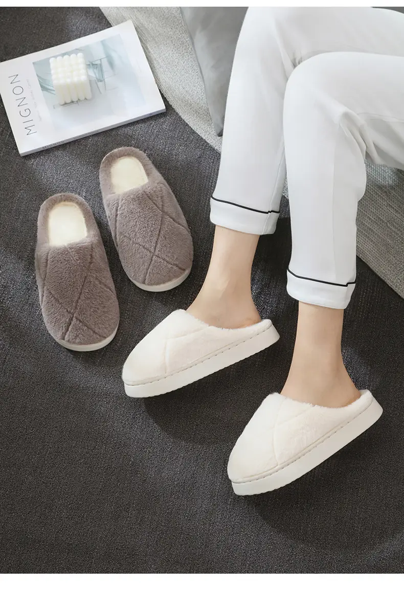 Plush Soft Cotton Slippers for Women, Autumn and Winter 2026 New Model, Non-Slip Indoor Home Maternity Warm Couple Cotton Slippers for Men, Winter — feature 5