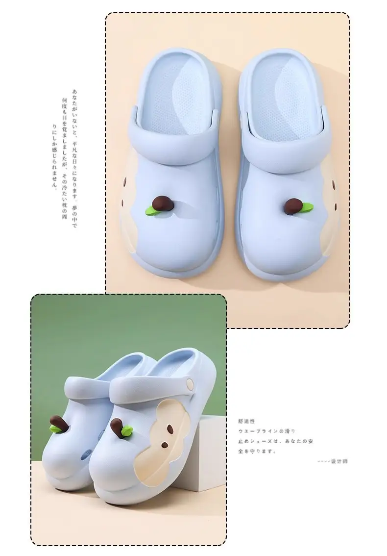 New Style High-Heeled Clogs for Women, Summer Outdoor Wear, Non-Slip Thick Sole, Red Apple Cute Cartoon Beach Shoes — feature 16