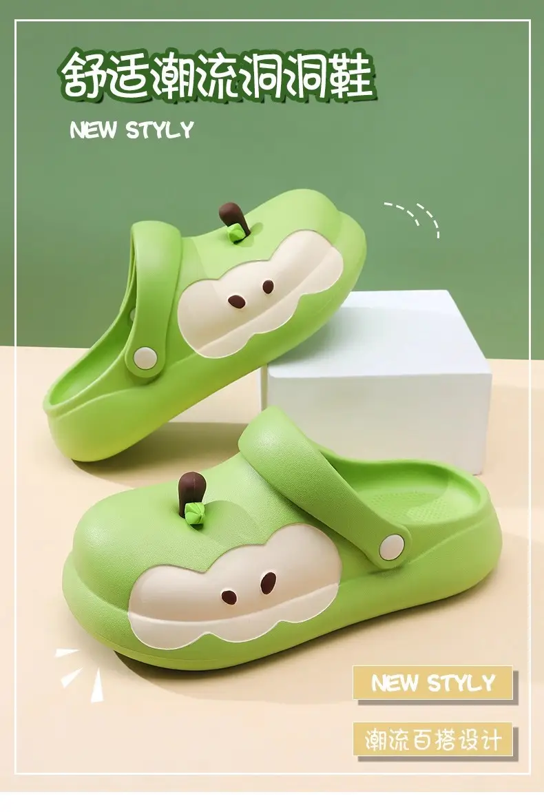 New Style High-Heeled Clogs for Women, Summer Outdoor Wear, Non-Slip Thick Sole, Red Apple Cute Cartoon Beach Shoes — feature 8