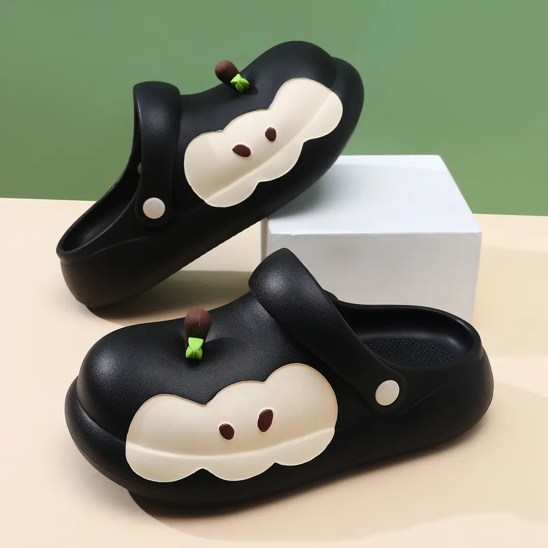 New Style High-Heeled Clogs for Women, Summer Outdoor Wear, Non-Slip Thick Sole, Red Apple Cute Cartoon Beach Shoes - Image 2