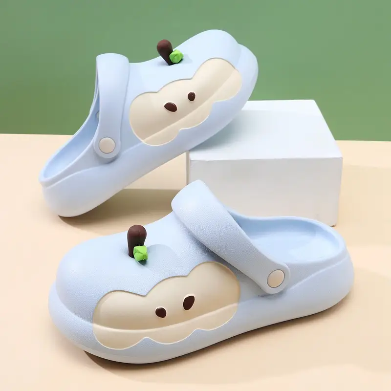 New Style High-Heeled Clogs for Women, Summer Outdoor Wear, Non-Slip Thick Sole, Red Apple Cute Cartoon Beach Shoes - Image 4