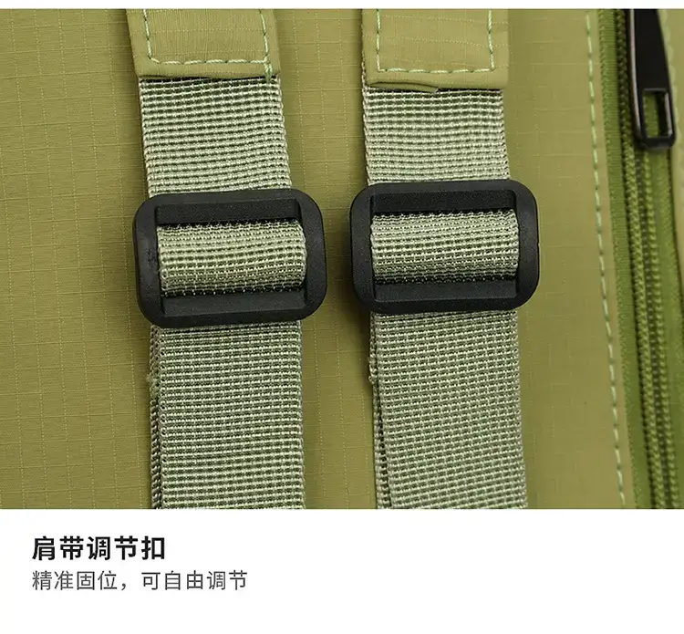 Multi-Layer Nylon Backpack for Women Green Beige — feature 24