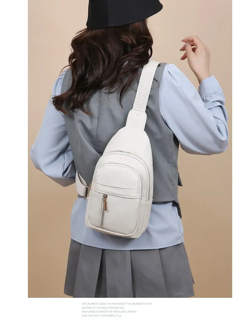Black Multi-Layer Crossbody Bag with Gold Zippers — feature 14