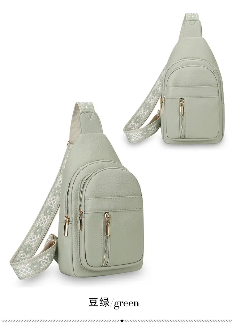 Black Multi-Layer Crossbody Bag with Gold Zippers — feature 23