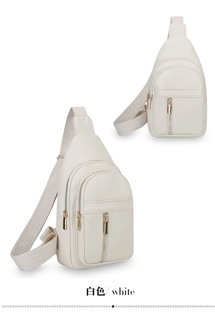 Black Multi-Layer Crossbody Bag with Gold Zippers — feature 24