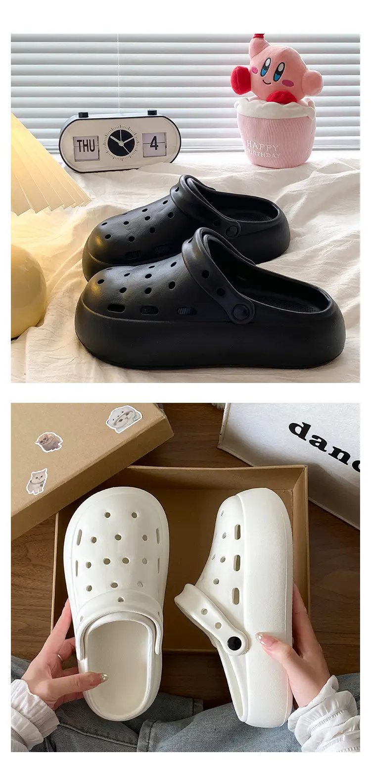 Summer Travel Simple Versatile Non-Slip Eva Soft Thick-Soled Outdoor Clogs Essential Height-Increasing Closed-Toe Mules for Women — feature 17