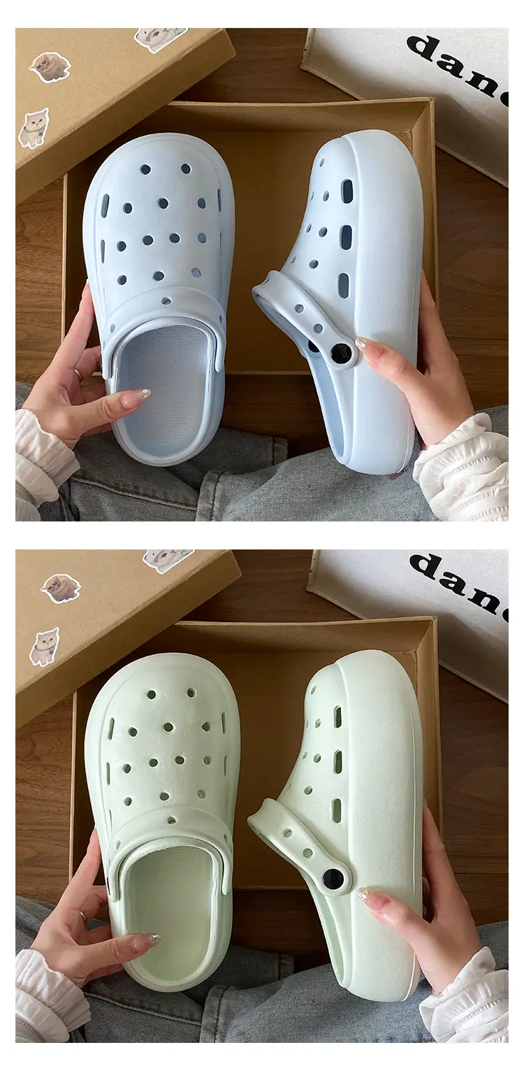 Summer Travel Simple Versatile Non-Slip Eva Soft Thick-Soled Outdoor Clogs Essential Height-Increasing Closed-Toe Mules for Women — feature 18