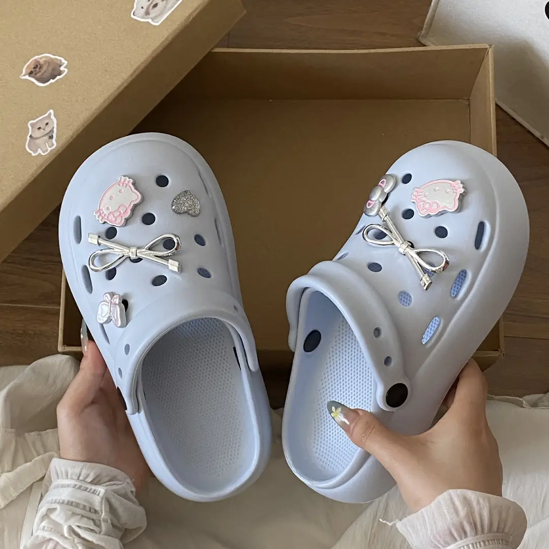 Summer Travel Simple Versatile Non-Slip Eva Soft Thick-Soled Outdoor Clogs Essential Height-Increasing Closed-Toe Mules for Women - Image 36