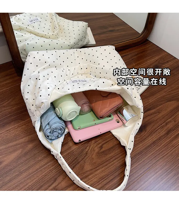 Women's Striped Canvas Shoulder Bag Large Capacity — feature 28