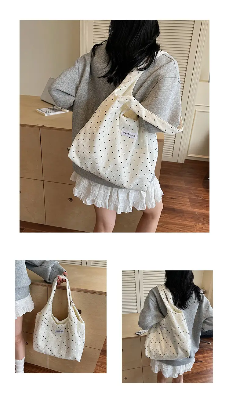Women's Striped Canvas Shoulder Bag Large Capacity — feature 30
