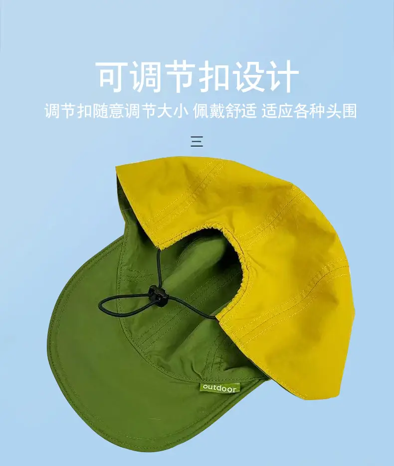Reversible Sun Hat Green Yellow Lightweight Breathable — feature 10