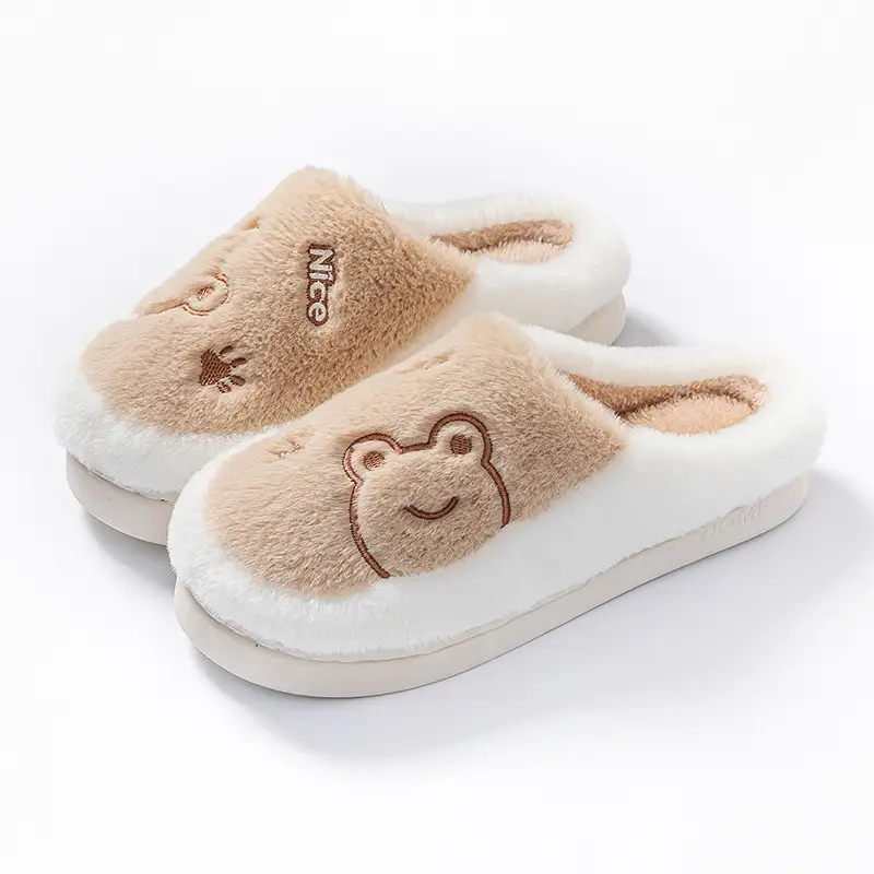 Pink Stuffed Cotton Slippers for Men Winter Indoor - Image 2