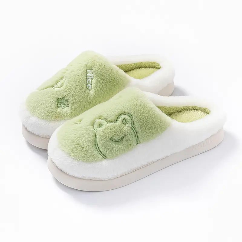 Pink Stuffed Cotton Slippers for Men Winter Indoor - Image 4