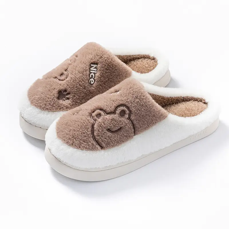 Pink Stuffed Cotton Slippers for Men Winter Indoor - Image 6
