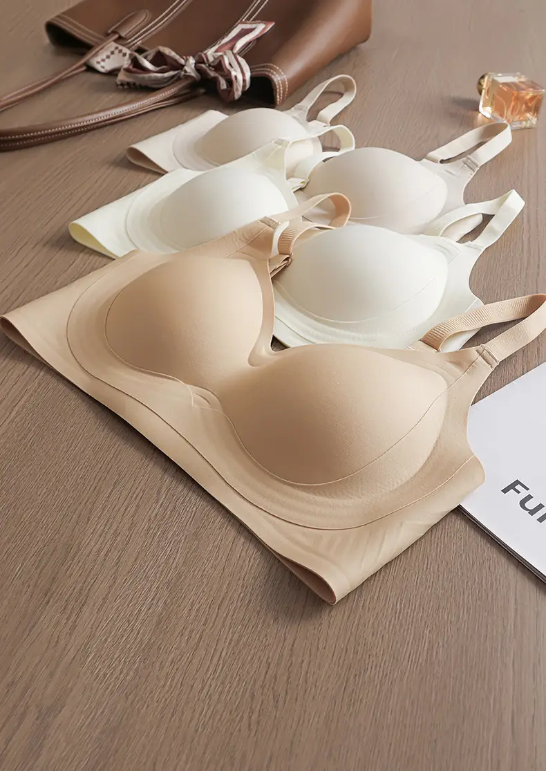 2025 Summer Hot Style Liquid Foundation Nude Seamless Underwear Women's Jelly Soft Support No Wires Super Soft Thin Bra — feature 10