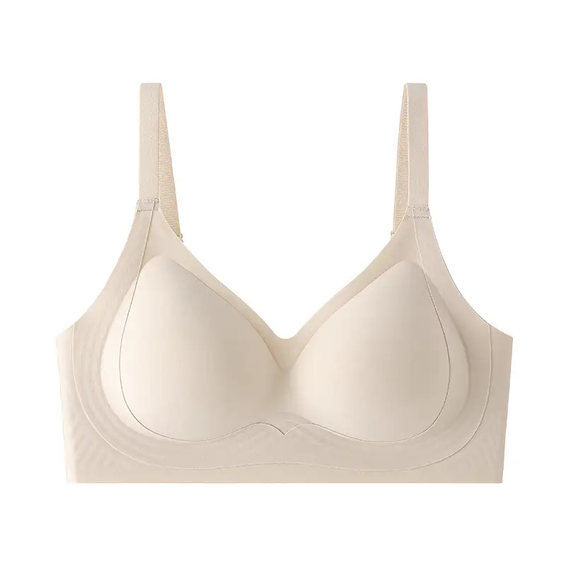 2025 Summer Hot Style Liquid Foundation Nude Seamless Underwear Women's Jelly Soft Support No Wires Super Soft Thin Bra