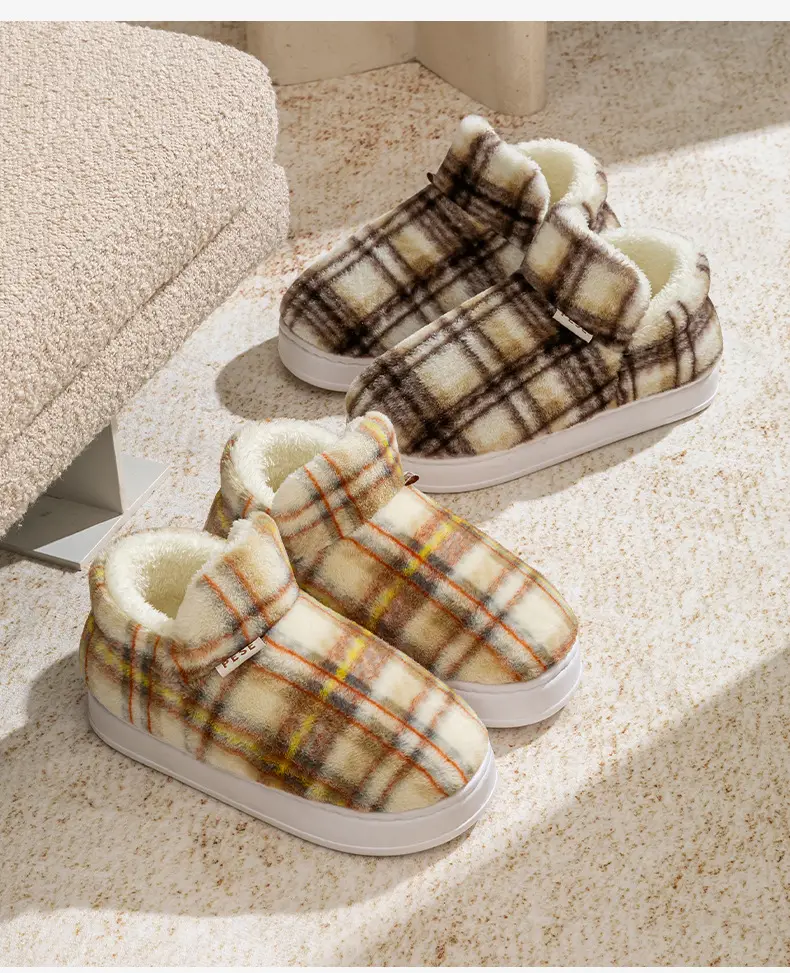 Colorful Heel Cotton Slippers for Women in Autumn and Winter Fleece-Lined Cotton Slippers for Home Comfort and Outdoor Wear Slippers Warm Couple Snow Boots — feature 14