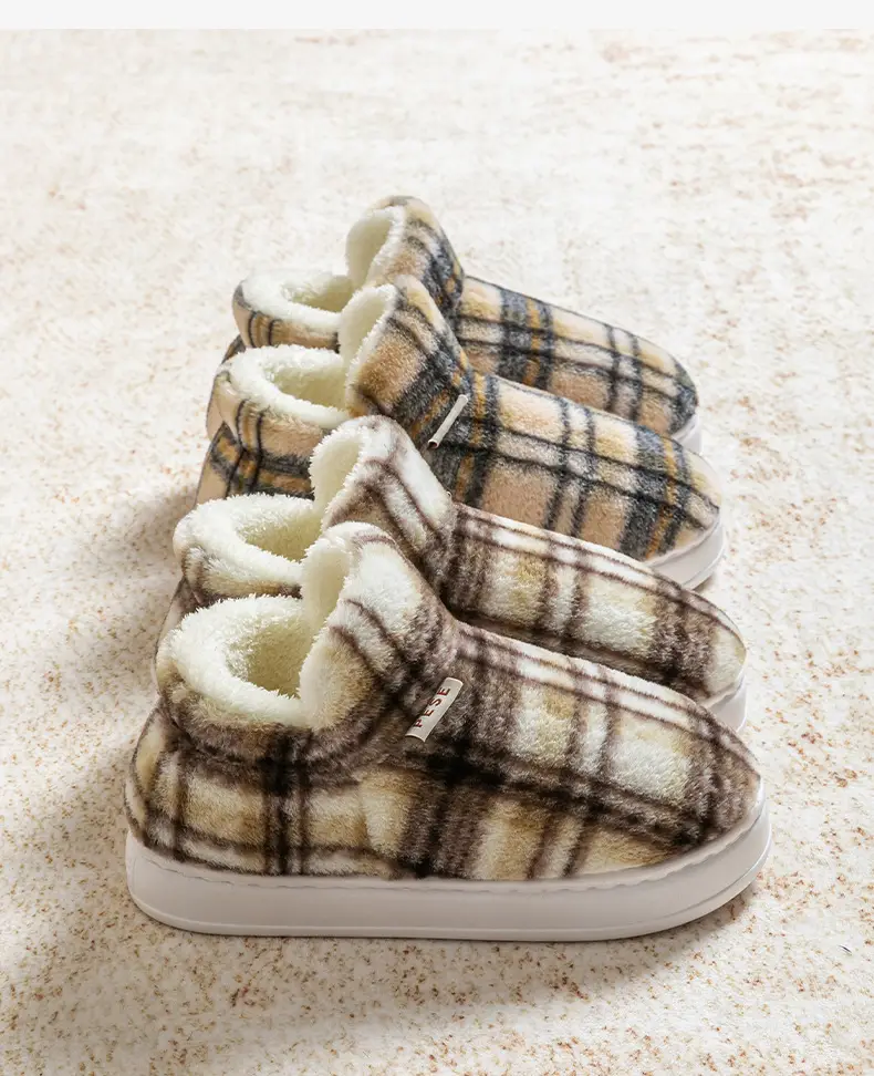 Colorful Heel Cotton Slippers for Women in Autumn and Winter Fleece-Lined Cotton Slippers for Home Comfort and Outdoor Wear Slippers Warm Couple Snow Boots — feature 20