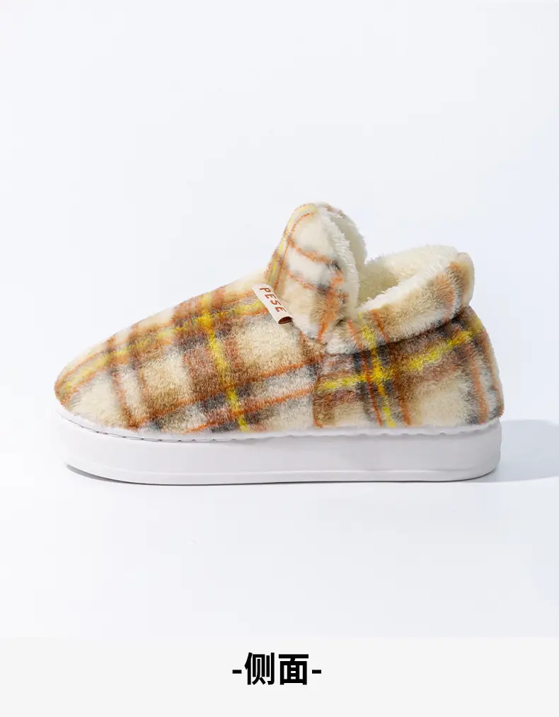 Colorful Heel Cotton Slippers for Women in Autumn and Winter Fleece-Lined Cotton Slippers for Home Comfort and Outdoor Wear Slippers Warm Couple Snow Boots — feature 22