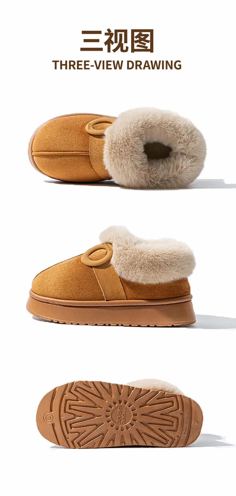 Colorful Heel Cotton Slippers for Women in Autumn and Winter Fleece-Lined Cotton Slippers for Home Comfort and Outdoor Wear Slippers Warm Couple Snow Boots — feature 32