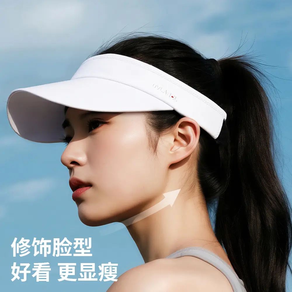 Men's Black UPF50+ Sun Visor with Anti-Uv Brim - Image 7