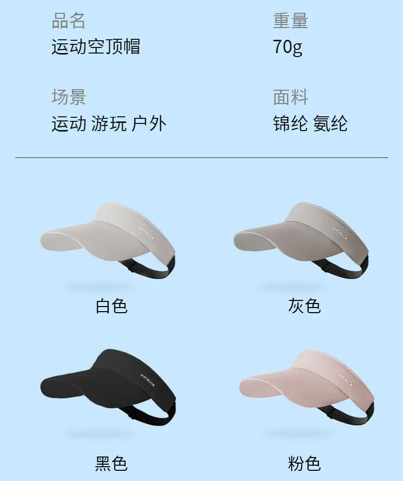 Men's Black UPF50+ Sun Visor with Anti-Uv Brim — feature 11