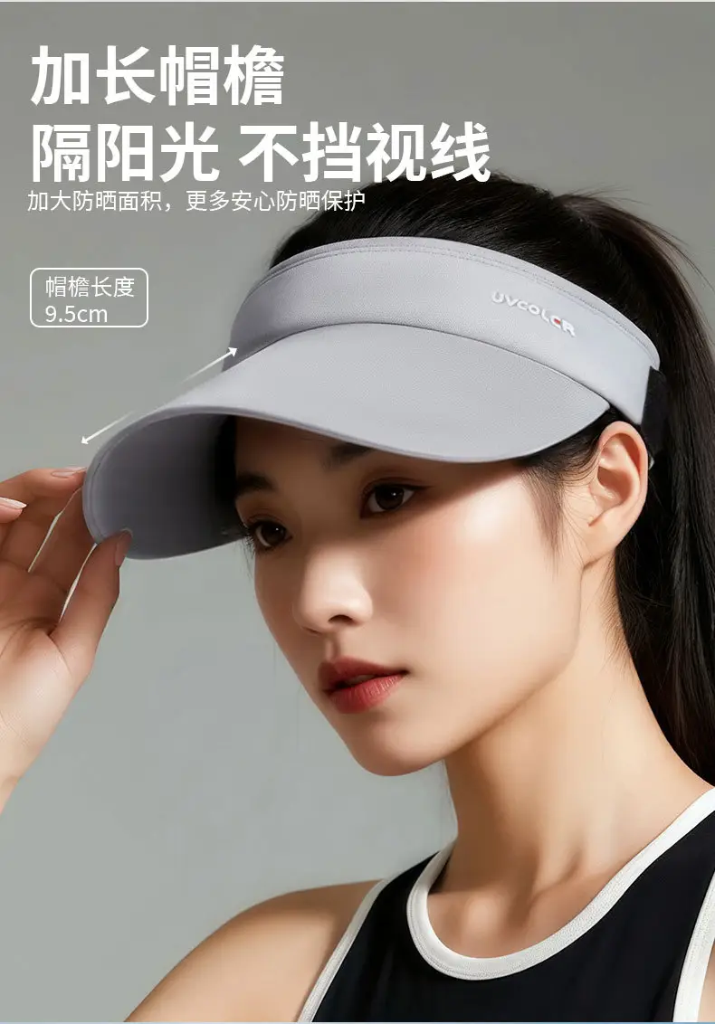 Men's Black UPF50+ Sun Visor with Anti-Uv Brim — feature 7