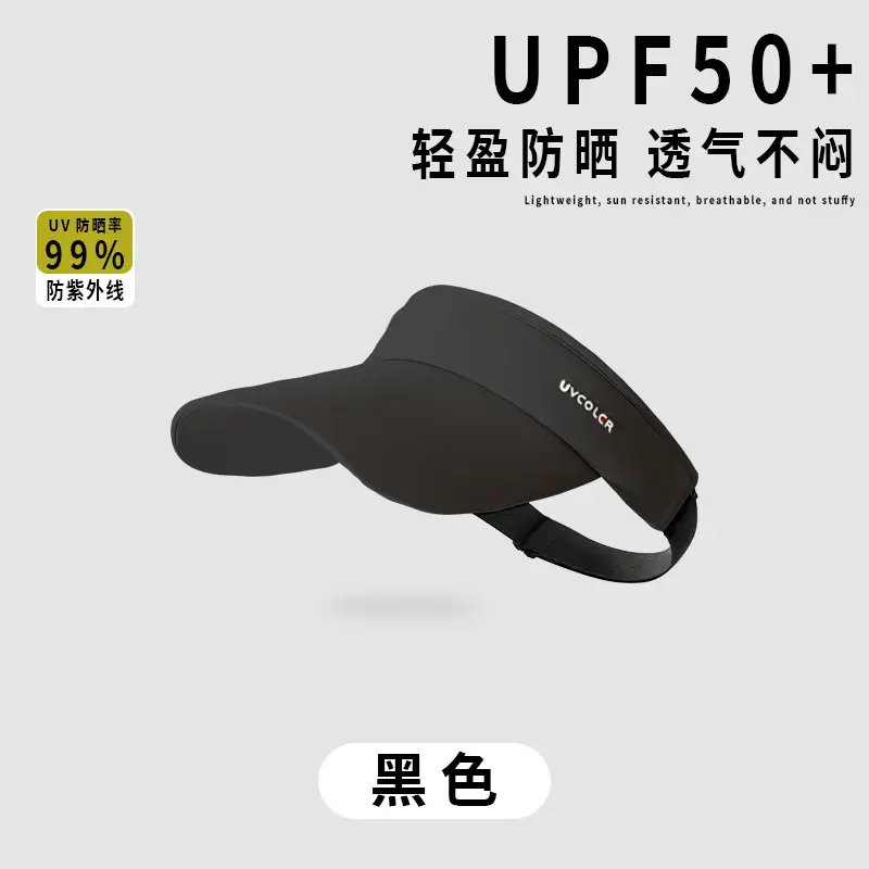 Men's Black UPF50+ Sun Visor with Anti-Uv Brim - Image 4