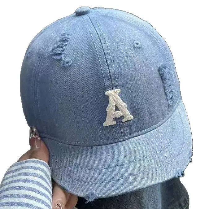 Women Distressed Soft Top Baseball Cap with Short Brim - Image 11
