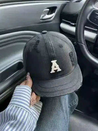 Women Distressed Soft Top Baseball Cap with Short Brim - Image 2