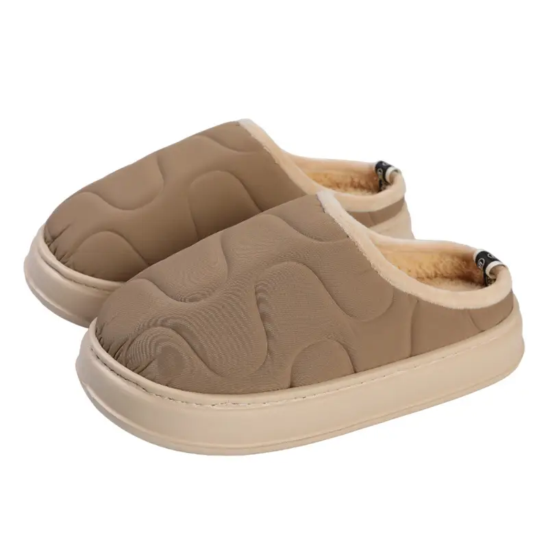 Women Rainproof Cotton Slippers Winter Warm Purple - Image 6