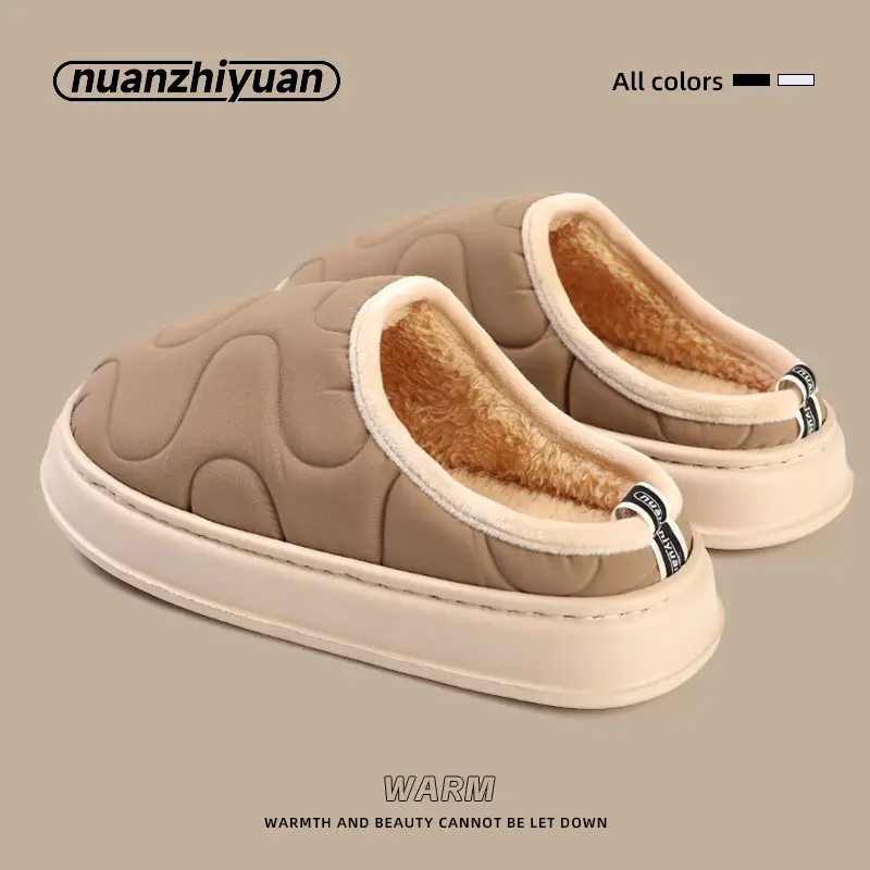 Women Rainproof Cotton Slippers Winter Warm Purple - Image 9