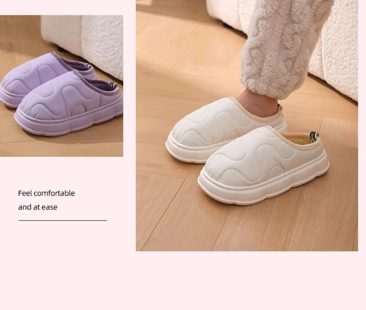 Women Rainproof Cotton Slippers Winter Warm Purple — feature 21