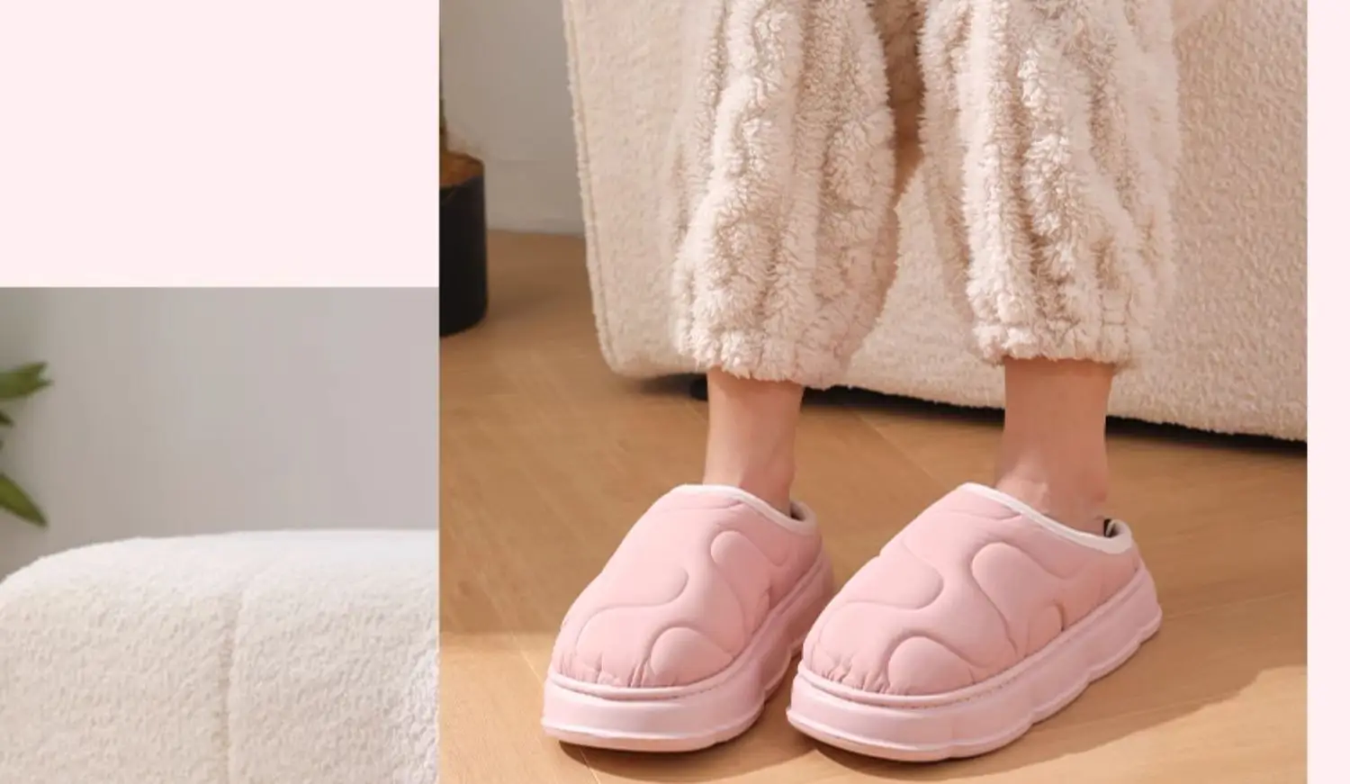 Women Rainproof Cotton Slippers Winter Warm Purple — feature 23