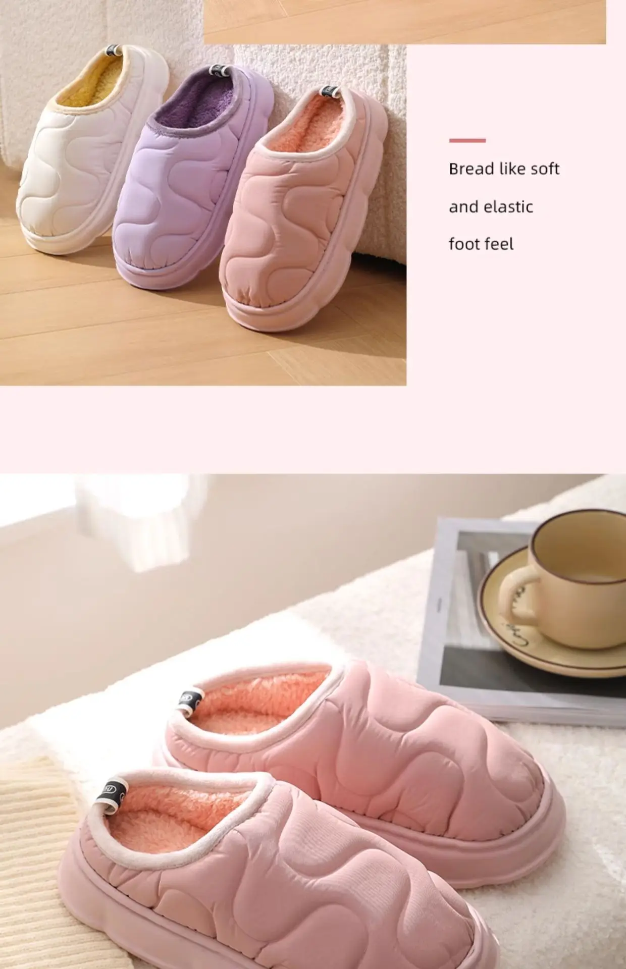 Women Rainproof Cotton Slippers Winter Warm Purple — feature 24