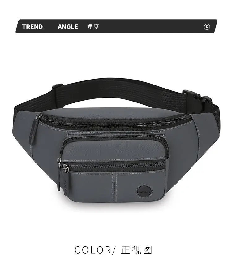 Men's Green Waist Crossbody Bag with 4 Pockets — feature 13