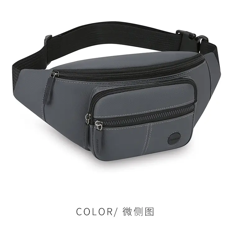 Men's Green Waist Crossbody Bag with 4 Pockets — feature 14