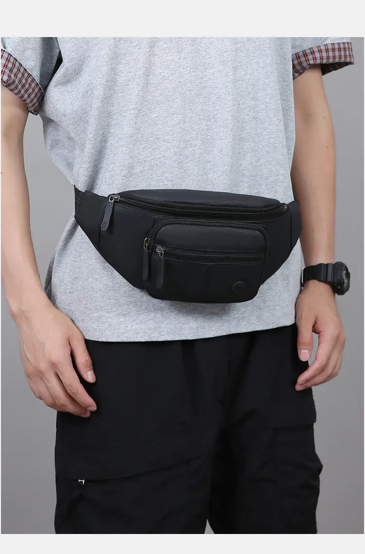 Men's Green Waist Crossbody Bag with 4 Pockets — feature 29