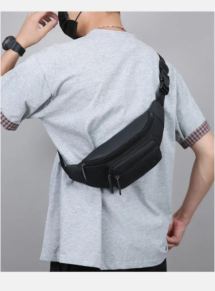 Men's Green Waist Crossbody Bag with 4 Pockets — feature 31
