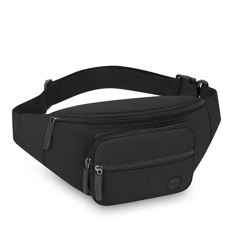 Men's Green Waist Crossbody Bag with 4 Pockets