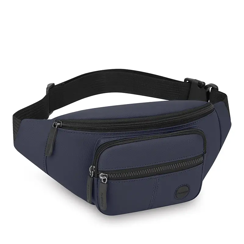 Men's Green Waist Crossbody Bag with 4 Pockets
