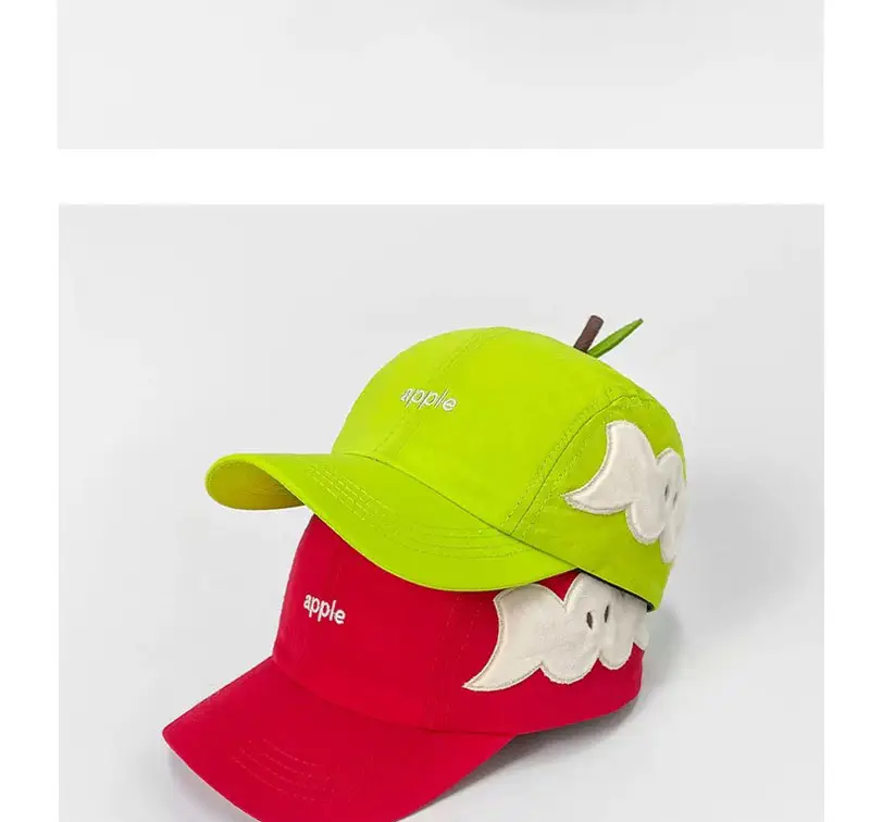 Red Apple Baseball Cap for Women with Wide Brim — feature 6