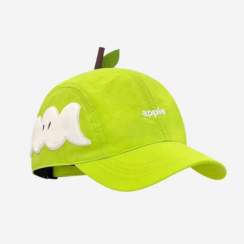 Red Apple Baseball Cap for Women with Wide Brim - Image 2
