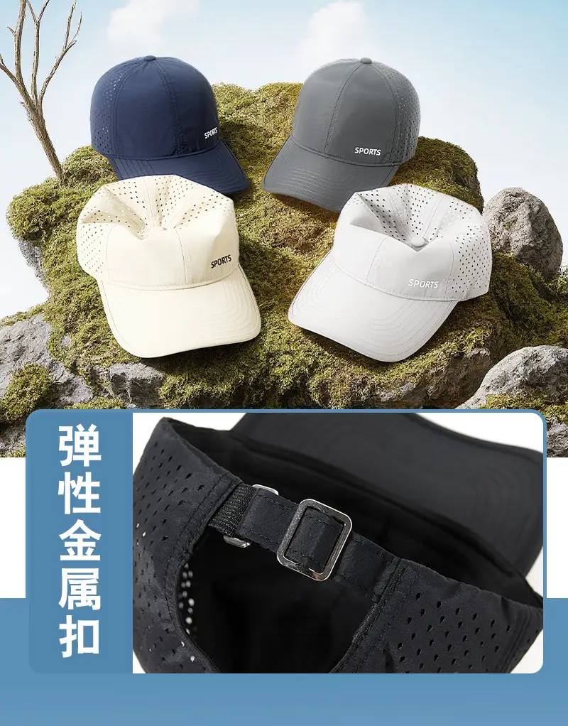 Men Sports Cap Grey Breathable UV Protective — feature 10