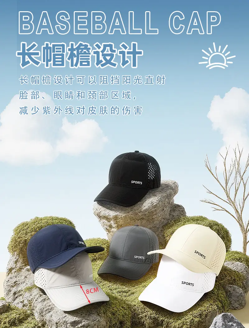 Men Sports Cap Grey Breathable UV Protective — feature 13